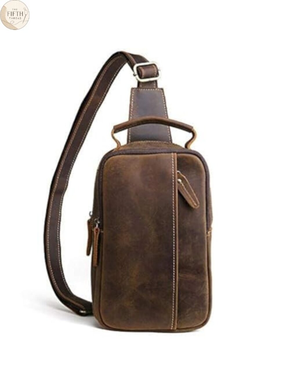 Genuine Leather Sling Bag Crossbody Backpack for Outdoor Travel Hiking